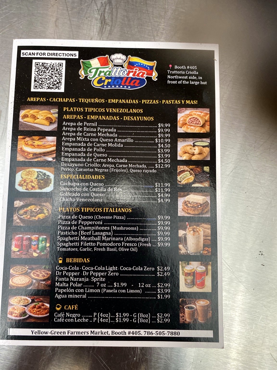 Spanish menu